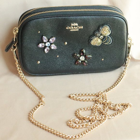 Coach Small Black Embellished Crossbody - Picture 1 of 8